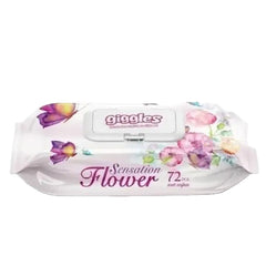 جيجيلز،مناديل مبللة،رائحة الزهور،خالي من الكحول والبارابين،عدد72 منديل