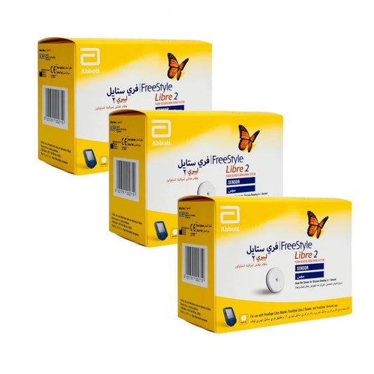فري ستايل، ليبرى 2، حساس قياس السكر بالدم ،عدد 3 ،خفيف،قراءات دقيقة، ابيض