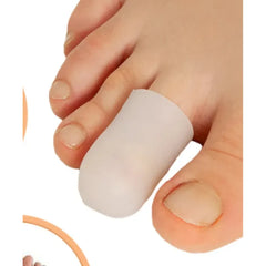 اتش تي،واقي اصبع القدم،مصنوع من السيلكون،يزيل مشاكل الأظافر الناتجة عن الأحذية الضيقة والمدببة،ابيض،HTF1019