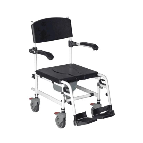 اتش تي،كرسي حمام،متحرك،متطور،مقاس 24 انش،مسند ذراع قابل للرفع،مسند قدم مرتفع،اسود،NQC6208-24