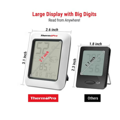 اتش تي،ترمومتر قياس حرارة ورطوبة،دقة عالية،معدل تحديث سريع،ابيض،HTC1