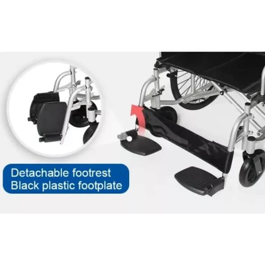 كرسي متحرك، عرض المقعد 60 سم،قابل للطي والتخزين بسهولة، أسود،KY956Q-60