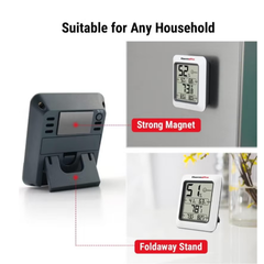 اتش تي،ترمومتر قياس حرارة ورطوبة،دقة عالية،معدل تحديث سريع،ابيض،HTC1