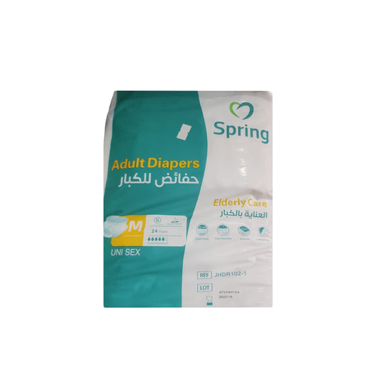 سبرينغ، حفائض كلوت للكبار ، عدد 24، مقاس M، خصر مطاطي مريح