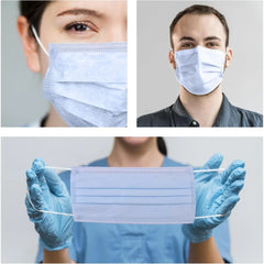 أمان الصحة،كمامةطبية،ثلاث طبقات،مقاومة للماء،مناسبة لجميع انواع البشرة،أزرق،عدد50