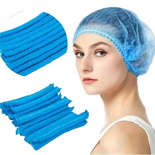 اركي ،غطاء شعر غير منسوج،استعمال مرة واحدة،100 قطعة،ازرق