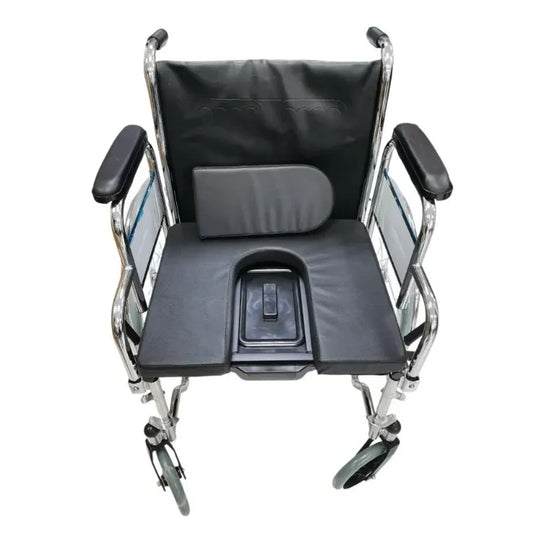 كرسي متحرك مع مقعدة حمام،جلد مريح عالي الجودة،عجلات ستيل قوية،DY02608 L