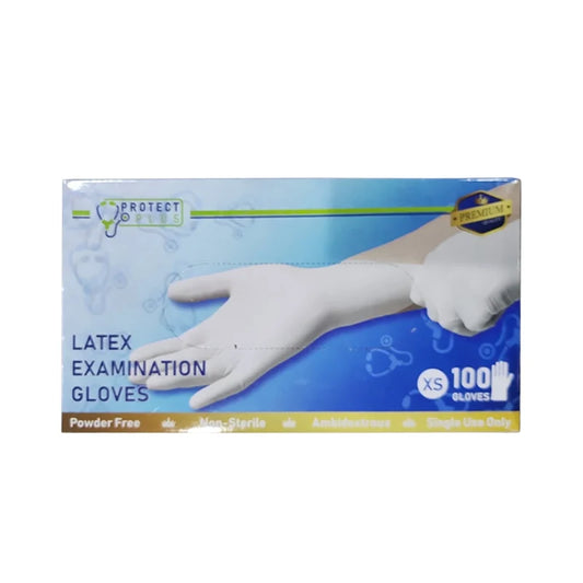 بروتيكت بلس،قفازات،لاكتس،مقاسXS،خالي من البودرة،أبيض،عدد100