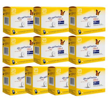 فري ستايل ليبرى 2، حساس قياس السكر بالدم ، عدد 10 ،خفيف، قراءات دقيقة ،ابيض