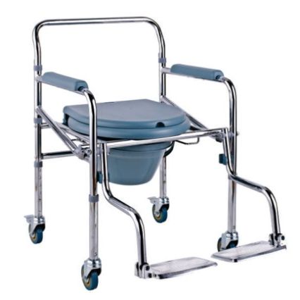 اتش تي ،كرسي حمام ،نيكل كروم،كفرات بفرامل،ساند قدم،ازرق،CA615L