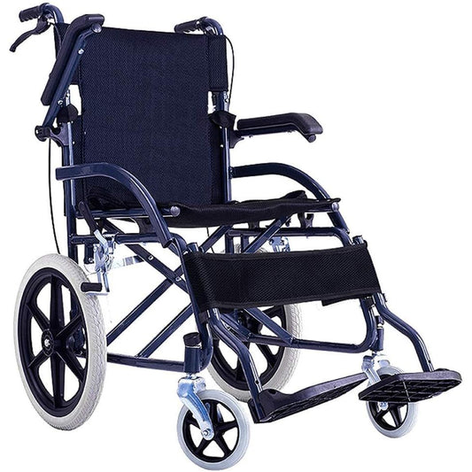 اتش تي ،كرسي متحرك،مقاس 50 سم،متطور،مصنوع من الفولاذ،مقاوم للصدأ و التأكل،ازرق،NQW011-20