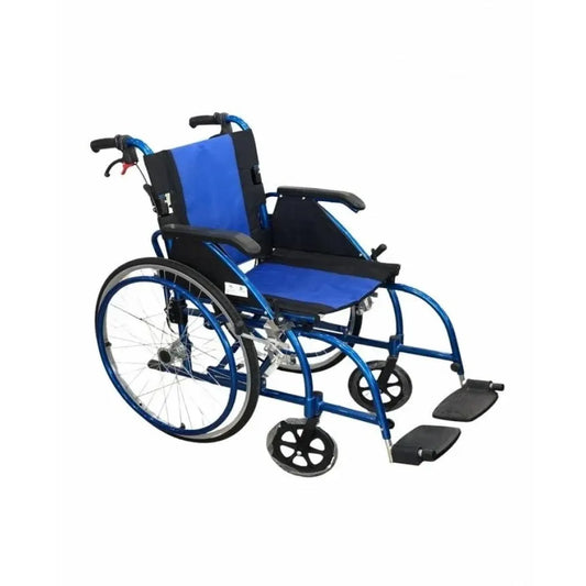 كرسي متحرك ، عرض المقعد 51، مسند ذراع قابل للرفع ،مسند ساق ثابت،أزرق، DY01869 (2)AJ-51