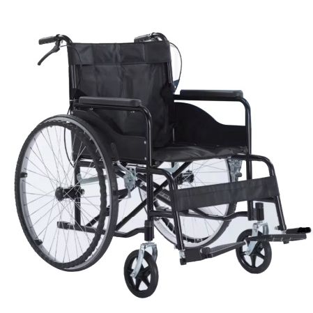 اتش تي،كرسي متحرك،مقاس 46، هيكل قوي من الفولاذ،قابل للفك،عجلات خلفية مقاس 24 بوصة،اسود،NQW014