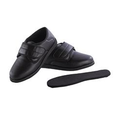 اتش تي،حذاءقدم،مغلق،لرعاية قدم مريض السكر،جلد،مناسب للجنسين،أنيق وعصري،اسود،HT812