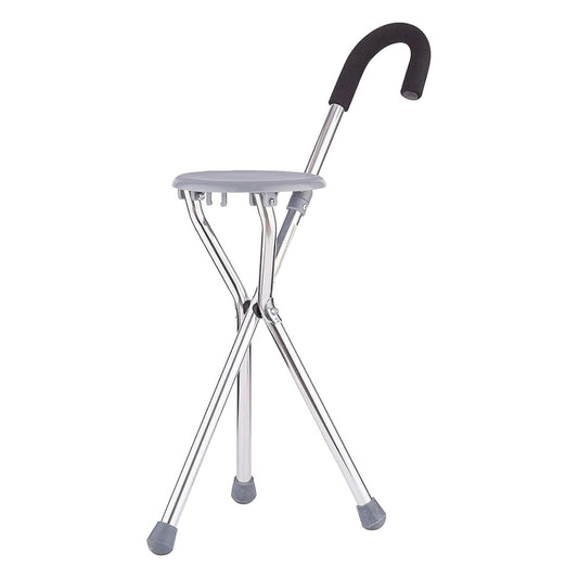 عصا مشي مع مقعد، قابل للطي،قاعدة مانعة للانزلاق، رمادي،DY05911L