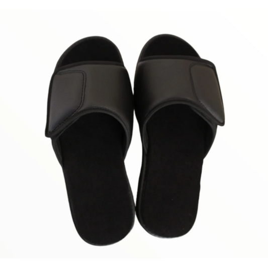 اتش تي،شبشب مفتوح،مقاس،جلد،لرعاية قدم مريض السكر،راحة واناقة،اسود،HT814