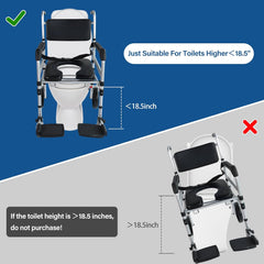 كرسي حمام واستحمام،متحرك،لكبار السن،مقاس18إنش×46سم،3في1،مع مقابض،قابل للطي