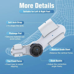 اتش تي،داعم ابهام،مطور،تخفيف آلام عظام القدم،مدعومة بوسادة سيليكون ناعمة،ابيض،HTF1001A