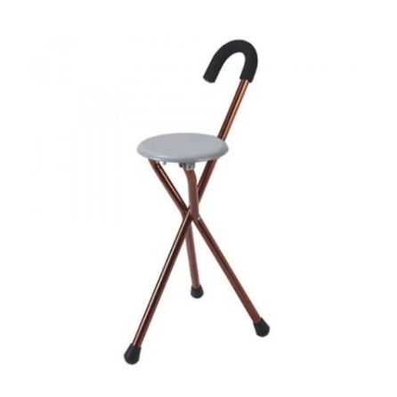 عصا مشي مع مقعد، خشبي ، قابل للطي،قاعدة مانعة للانزلاق، رمادي،DY05911 LB