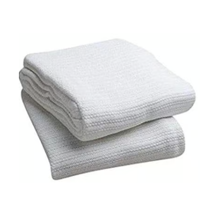 اتش تي،بطانية سرير،مقاس180×240سم،قطن 100%،ملمس ناعم،ابيض،HT1010