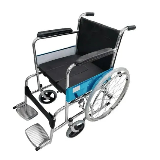 كرسي متحرك مع مقعدة حمام،جلد مريح عالي الجودة،عجلات ستيل قوية،DY02608 L