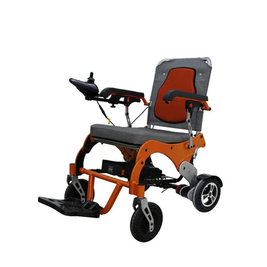 كرسي كهربائي، إطار ألمنيوم ،قابل للطي،خفيف الوزن، برتقالي DY01120