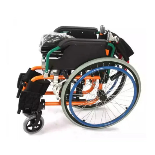 كرسي متحرك، للاطفال، عرض المقعد 35 سم ، إطار متين وخفيف، تصميم ولون جذاب،أسود، DY01980LA(R)-35