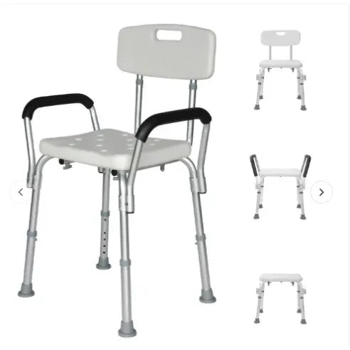 كرسي استحمام،مسندظهر،غير قابل للانزلاق،ابيض،DY0782L