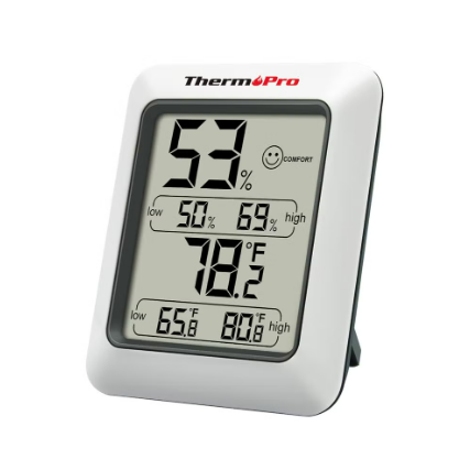 اتش تي،ترمومتر قياس حرارة ورطوبة،دقة عالية،معدل تحديث سريع،ابيض،HTC1