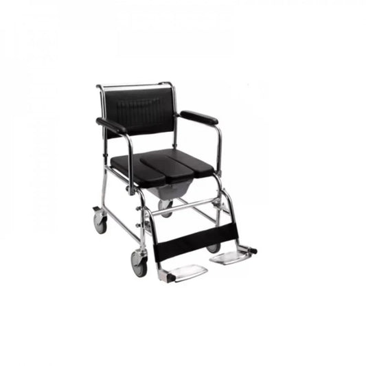 كرسي متحرك بقاعدة حمام،عرض المقعد 51 سم،عجلة خلفية مع دواسة الفرامل، DY02695 51