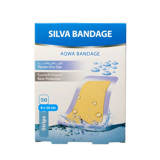 سيلفا ،اكوا باندج ، لاصق طبي،  50 حبة،مقاس 20*10،ضد الماء