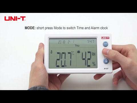 اتش تي،ترمومتر قياس احرارة و الرطوبة،مع حساس، شاشة كبيرة،ابيض،HTC2